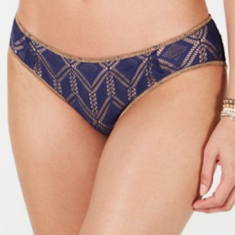 NWOT Becca Blue Crochet Wanderlust Hipster Bikini Bottoms XL
